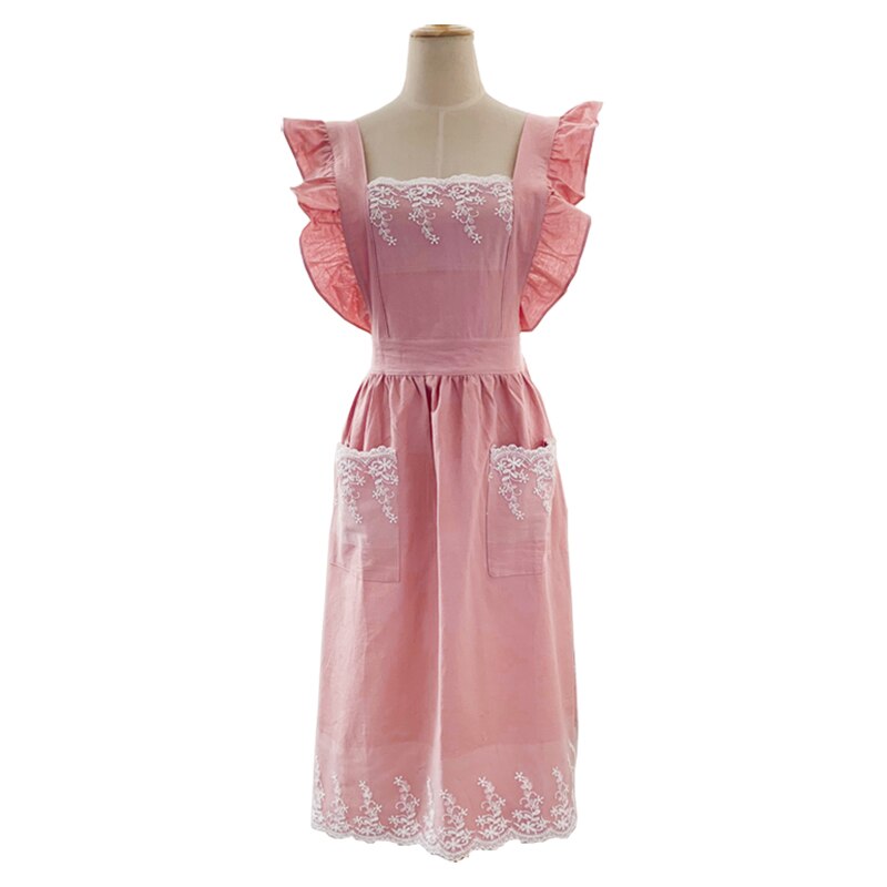 pink antique apron