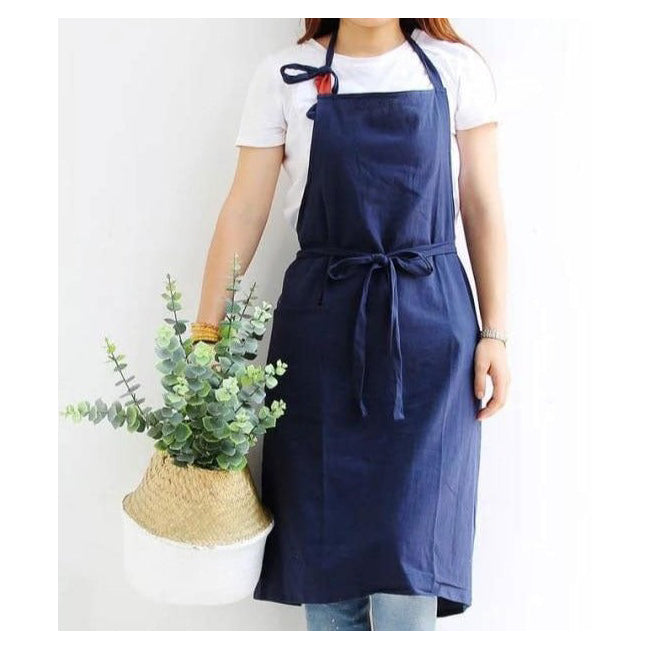 Apron with pockets blue