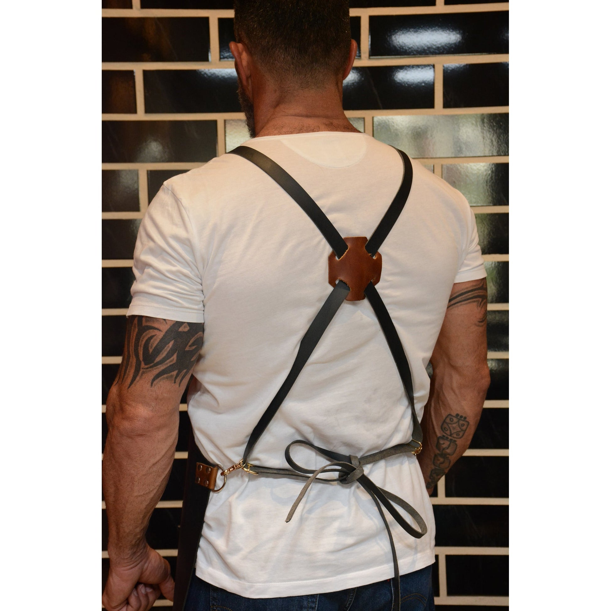leather barber apron